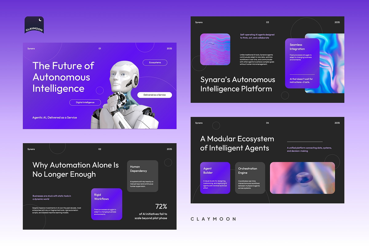 AI Agentic AaaS Presentation Deck, a Presentation Template by Claymoon Lab (Photo 3 of 6)