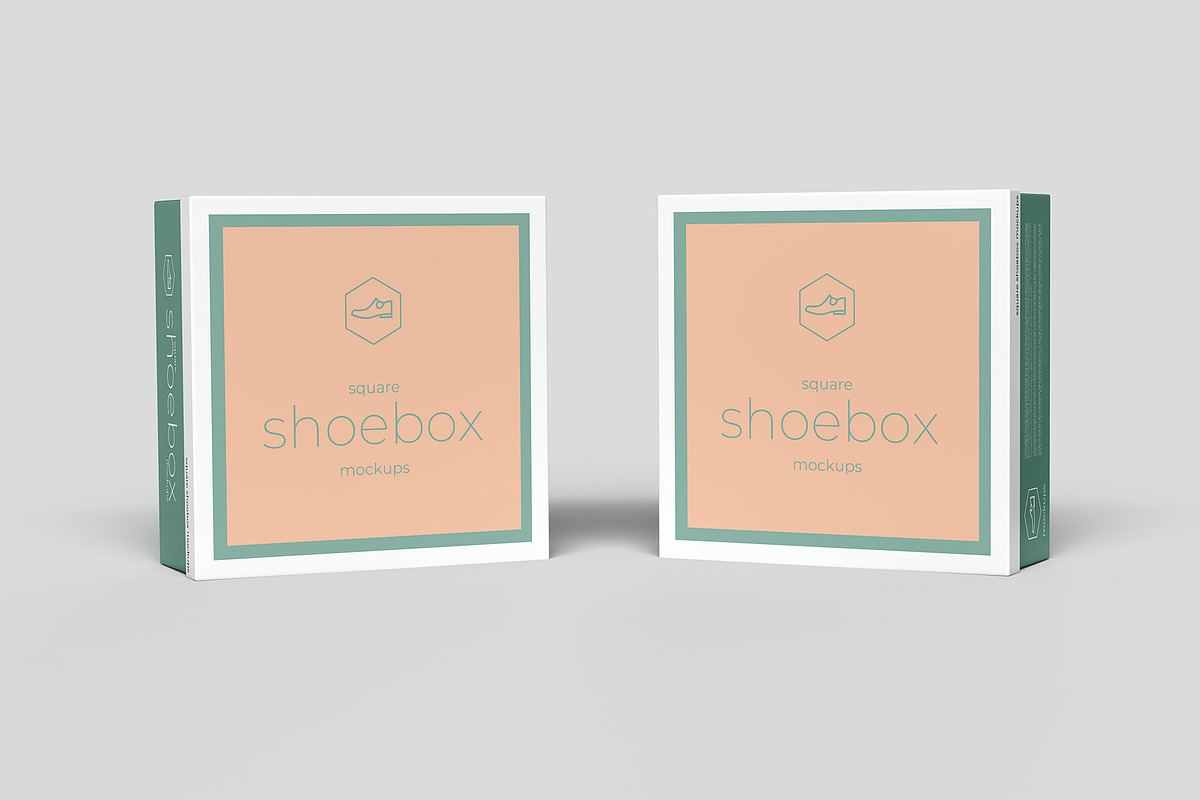 Square Shoe Box Mockup - 8 views, a Cups & Container Mockup by Illusiongraphic (Photo 9 of 20)