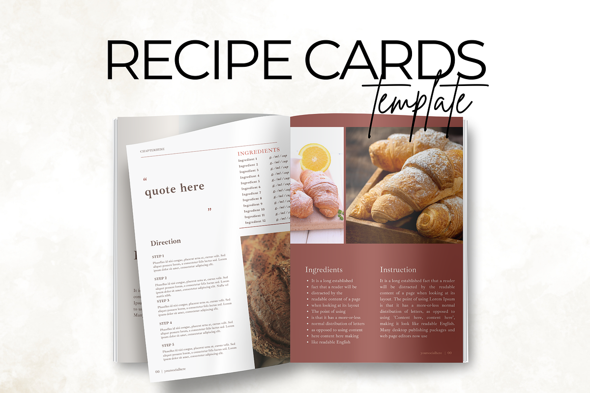 Aesthetic Cookbook Recipe Cards, a Presentation Template by Digital By Nikoleta (Photo 6 of 10)
