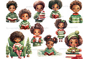 Christmas Cute Black Doll Clipart, a Person Illustration by GlamArtZhanna (Thumbnail 3 of 5)