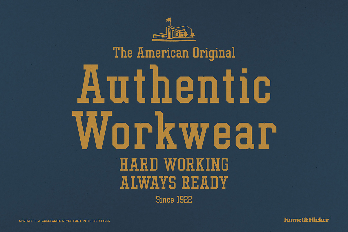 UPSTATE - A Collegiate Style Font, a Slab Serif Font by Komet & Flicker (Photo 11 of 15)