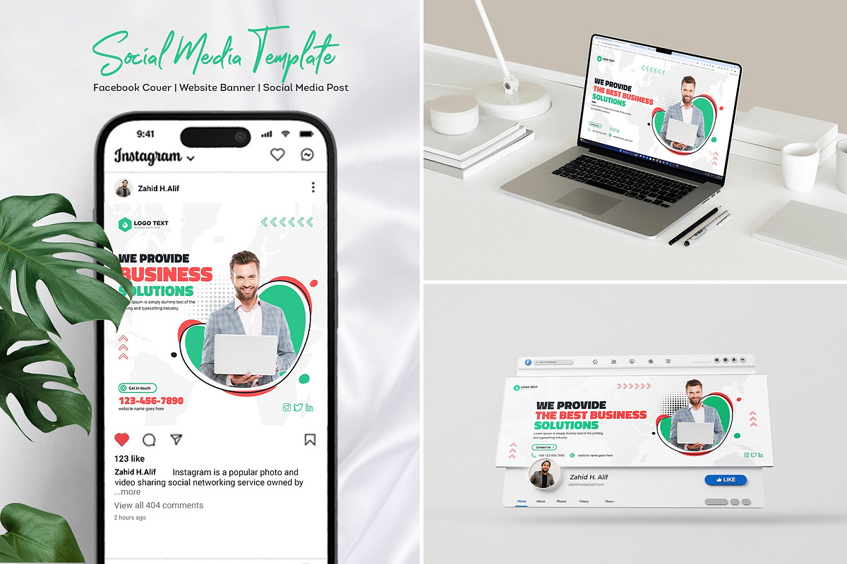 Social media cover post banner design preview 2