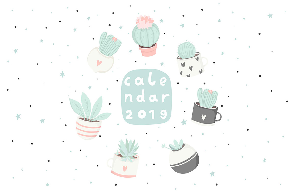 Cacti calendar 2019, an Illustration by Artnis (Photo 1 of 4)