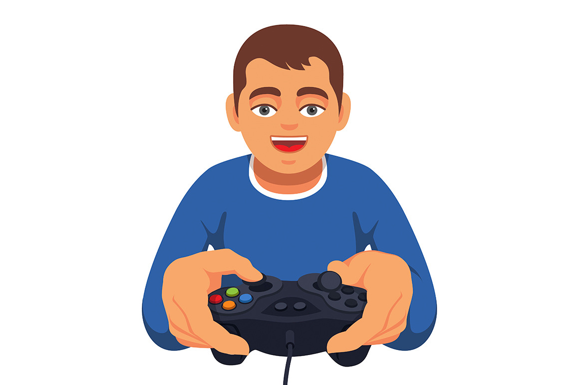 Teen boy gaming | Education Illustrations ~ Creative Market