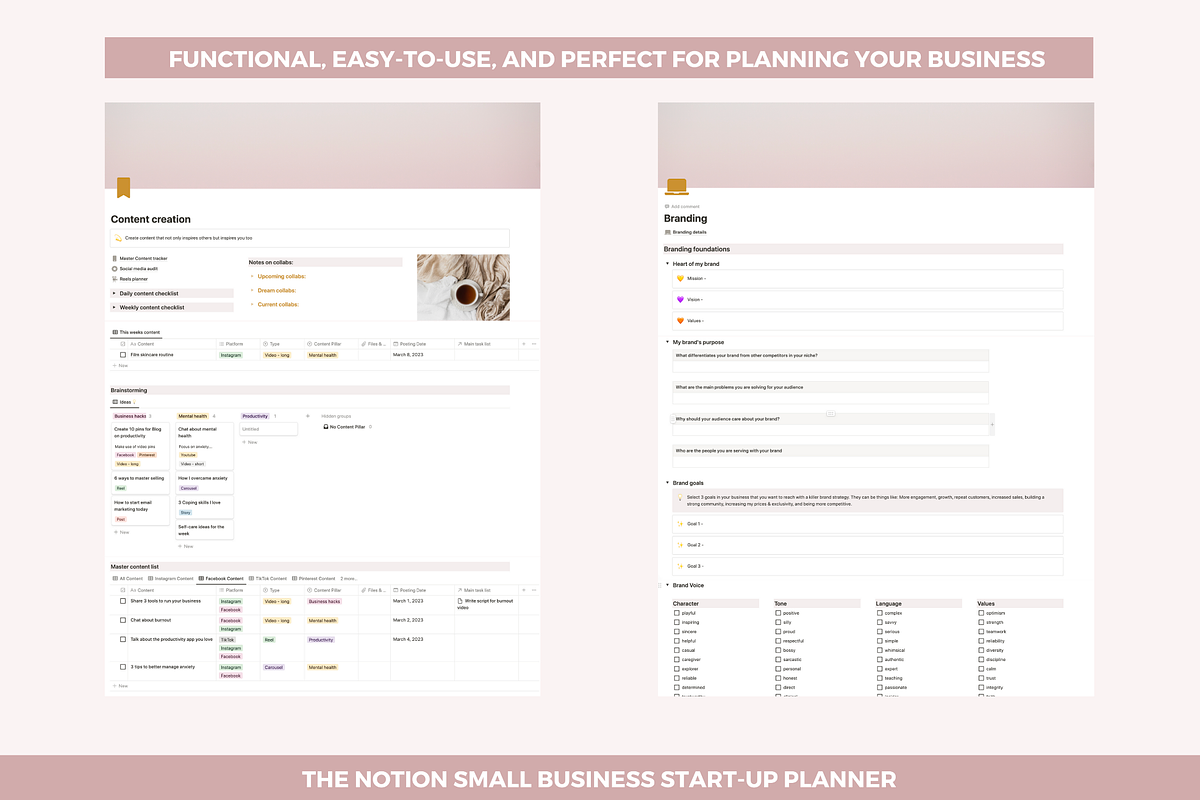 Notion template business planner, a Templates & Theme by Cate Creates (Photo 6 of 8)