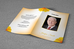 Floral Funeral Program Template, a Brochure Template by Template Shop
