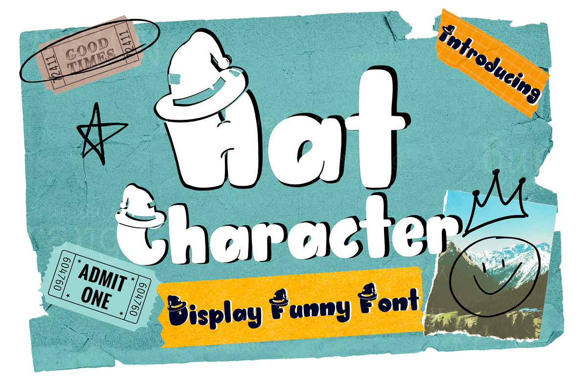 Hat Character Font, a Handwritten Font by N Nakorn Creative (Photo 1 of 9)