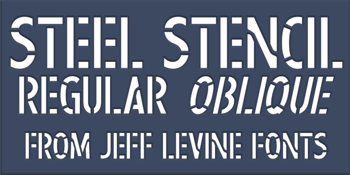 Steel Stencil JNL, a Font by Jeff Levine Fonts