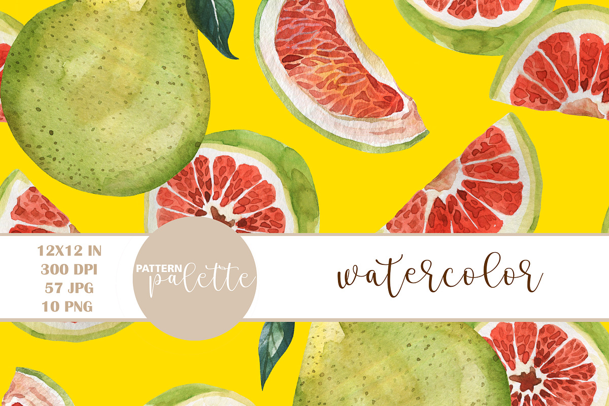 Watercolor Exotic Fruits Patterns, a Pattern Graphic by PatternPalette (Photo 12 of 15)