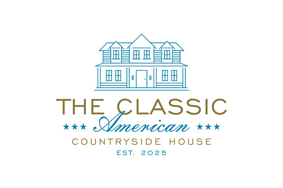 Vintage Classic American House Logo preview 2