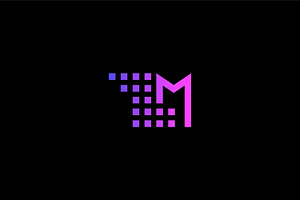 Digital Letter M Logo Blue Pixel, a Branding & Logo Template by Design Store