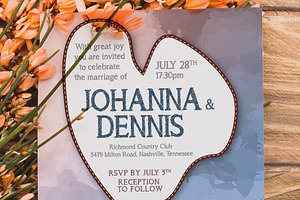 Wedding Watercolor Invitation 6 Var 