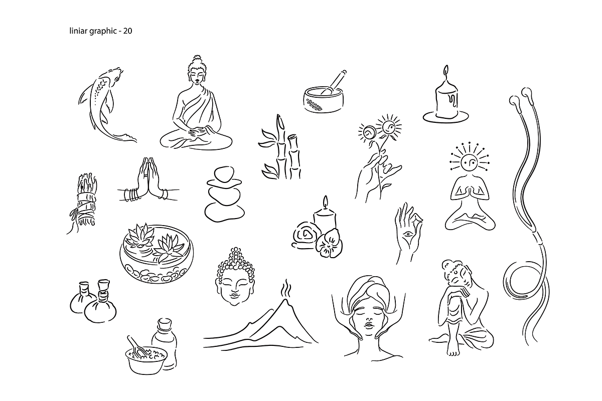 Ommm... watercolor clipart set, an Illustration by masha gross (Photo 3 of 5)