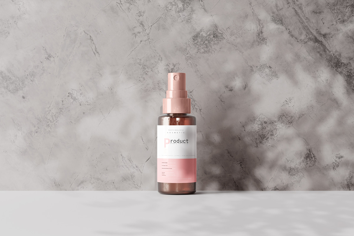 Amber Glass Spray Bottle Mockup, a Cups & Container Mockup by pmvch (Photo 6 of 6)