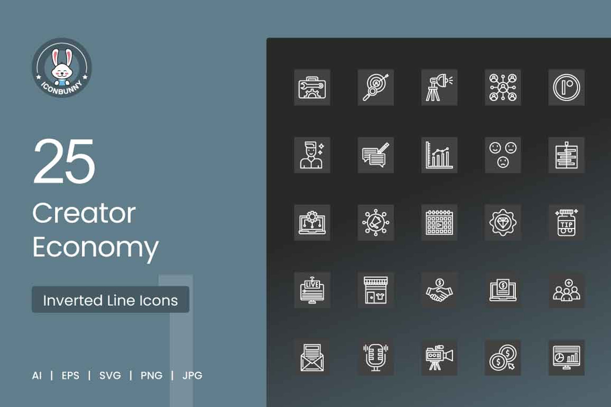25 Creator Economy Icons, an Icon by IconBunny (Photo 1 of 2)