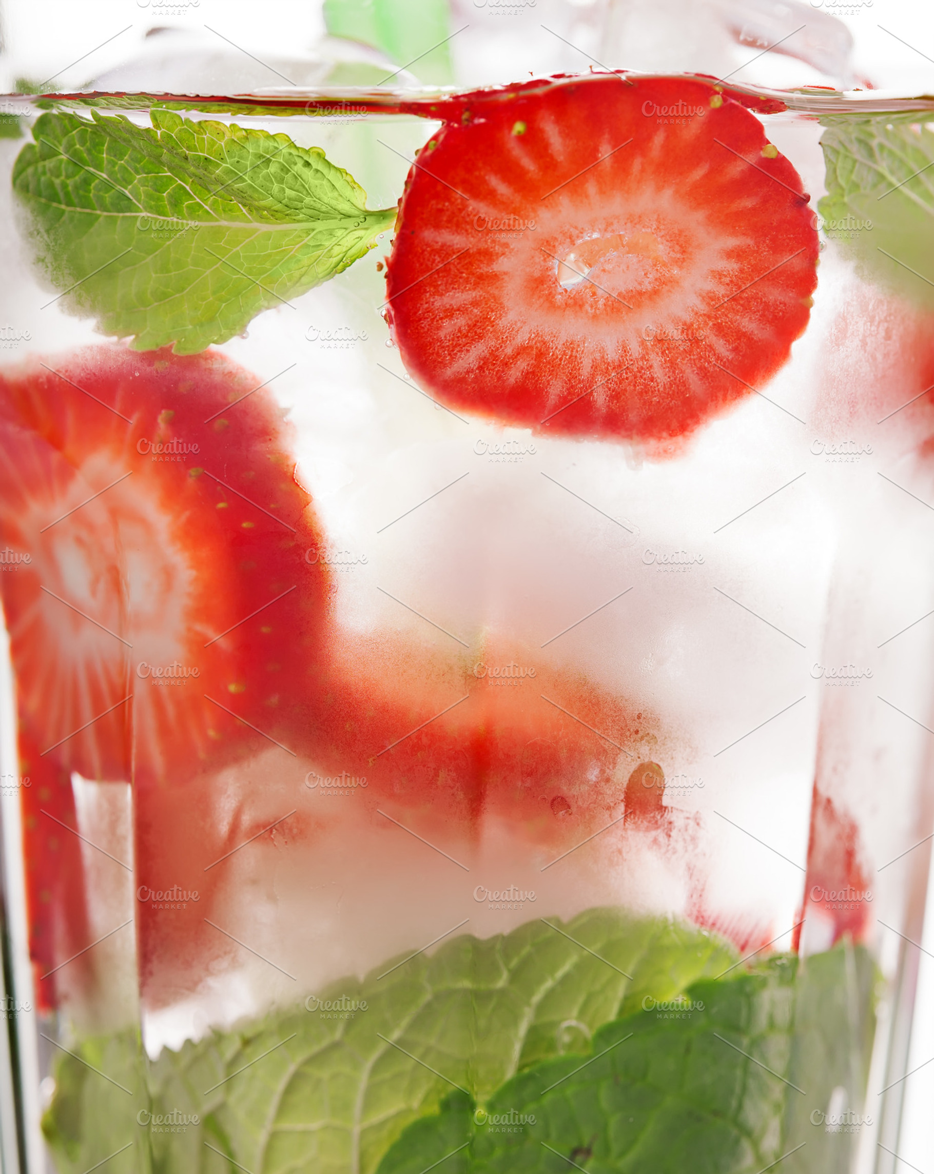 Strawberry Mojito Summer Cocktail Dr Featuring Alcohol Background And