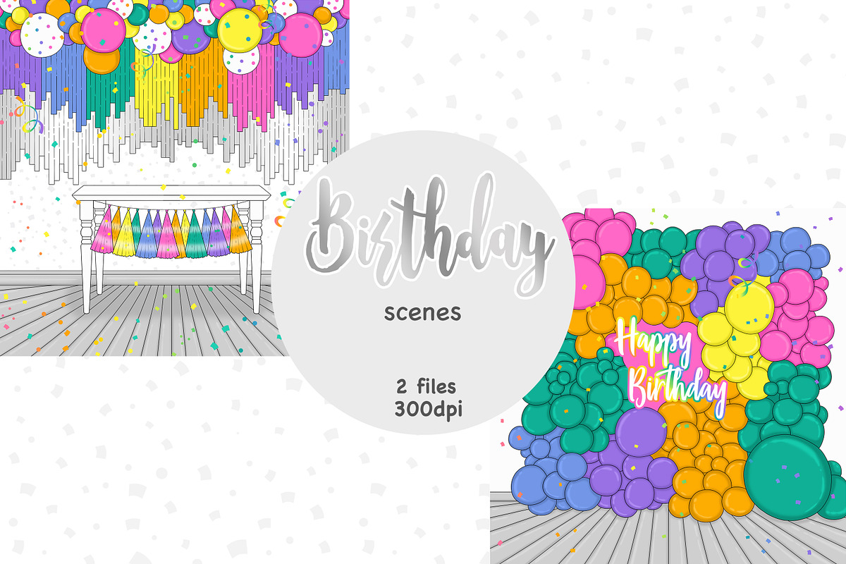 Happy Birthday Clipart, a Food Illustration by GlamArtZhanna