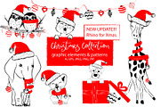 Christmas Collection - cute animals, an Animal Illustration by MM Studio (Thumbnail 1 of 12)