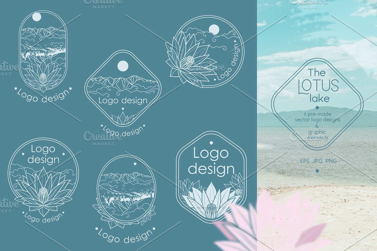 6 vector logo designs, a Branding & Logo Template by Nadia Murash (Photo 2 of 6)