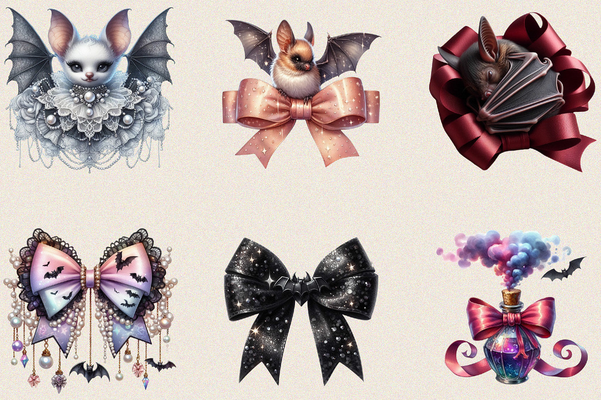 Black Coquette Bat Bow  Clipart Bund, an Illustration by SVGArt (Photo 8 of 8)