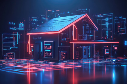 Smart Home Futuristic Technology Neo, a Background Photo by Pixeness
