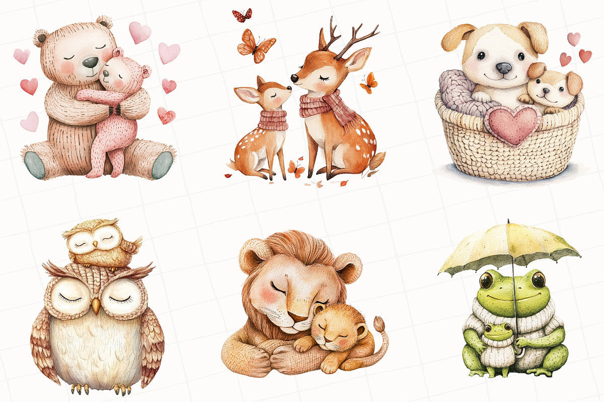 Kawaii Knitted Animals Mother's Day, an Illustration by OK Design (Photo 2 of 5)