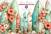 Summer Surfboard Clipart, an Illustration by CreationArt (Thumbnail 1 of 10)