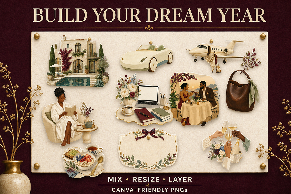 Luxury Life Vision Board 80 PNGs, an Object Graphic by KamimiArt (Photo 4 of 6)