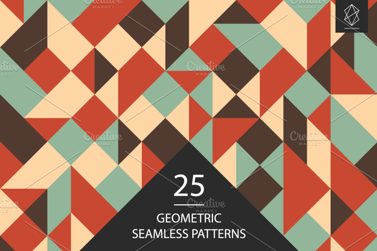 Geometric seamless pattern set, a Pattern Graphic by Yury Velikanov (Photo 1 of 5)