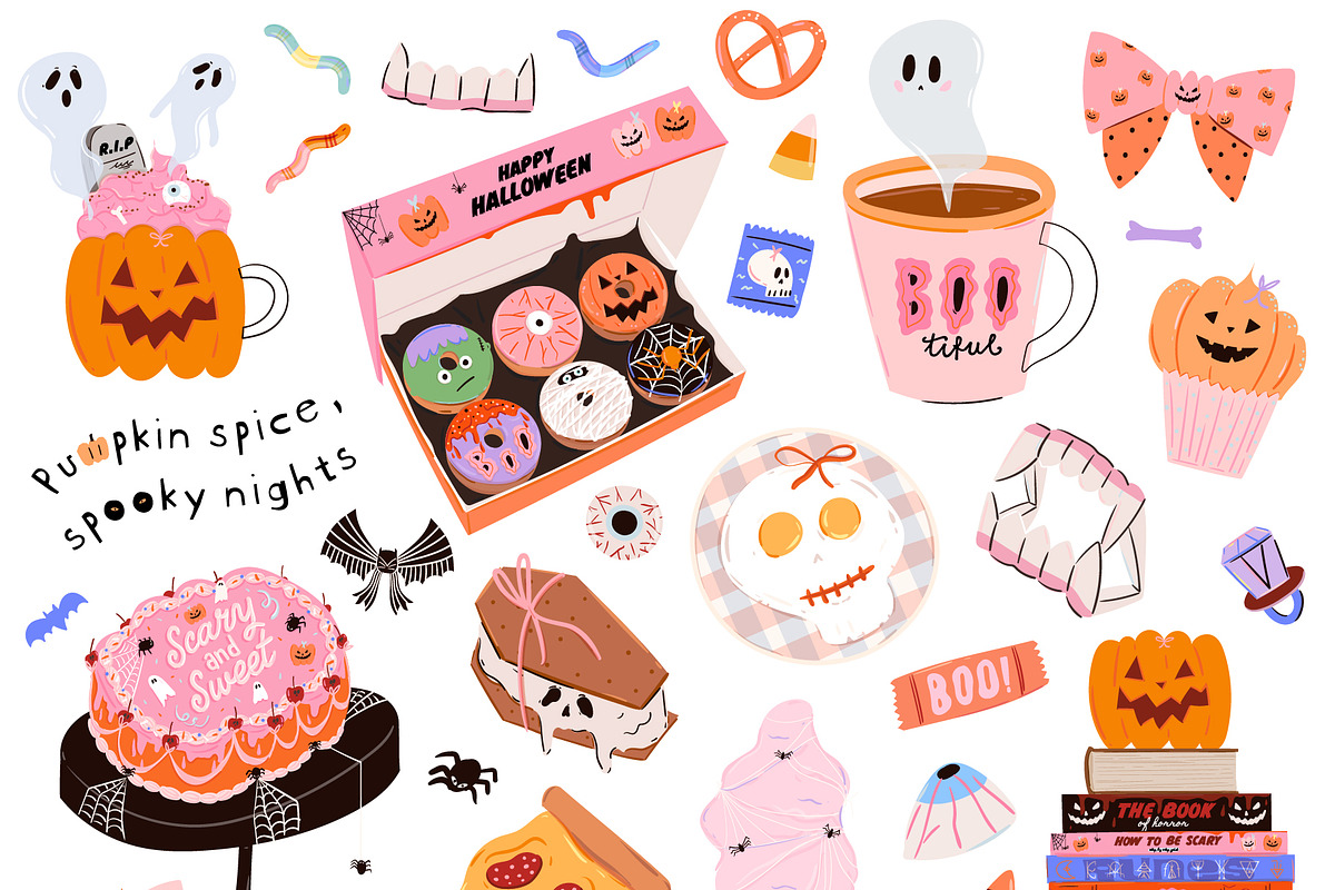 Cute Spooky Halloween Clipart Bundle, an Object Graphic by Ruslana Lubenets (Photo 4 of 21)