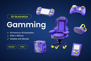 Gamming 3D Icon Set