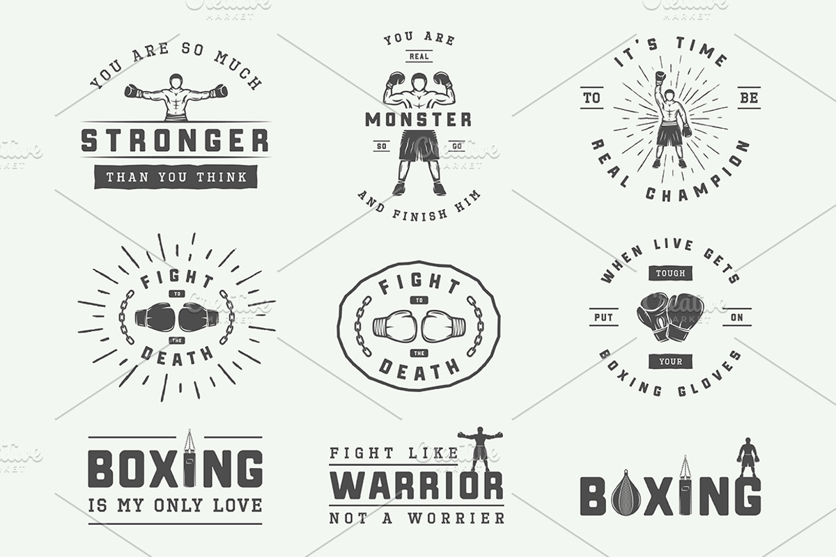 Vintage Boxing Bundle, a Branding & Logo Template by AkimD (Photo 5 of 8)