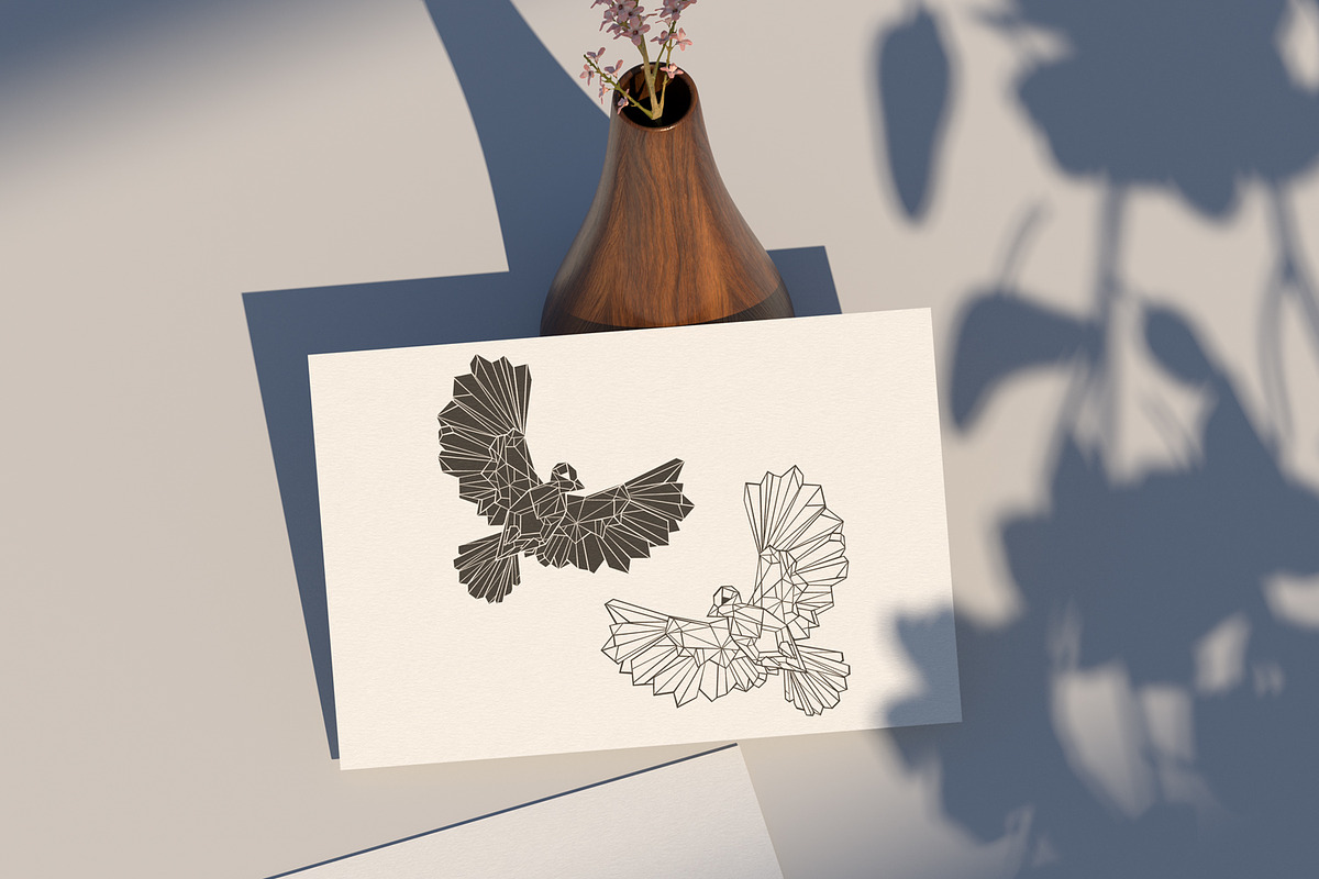 Polygonal doves, an Animal Illustration by blackmoon9 (Photo 2 of 3)