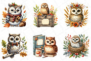 Watercolor Autumn Owl Clipart, an Illustration by DreamPrint404 (Thumbnail 4 of 6)
