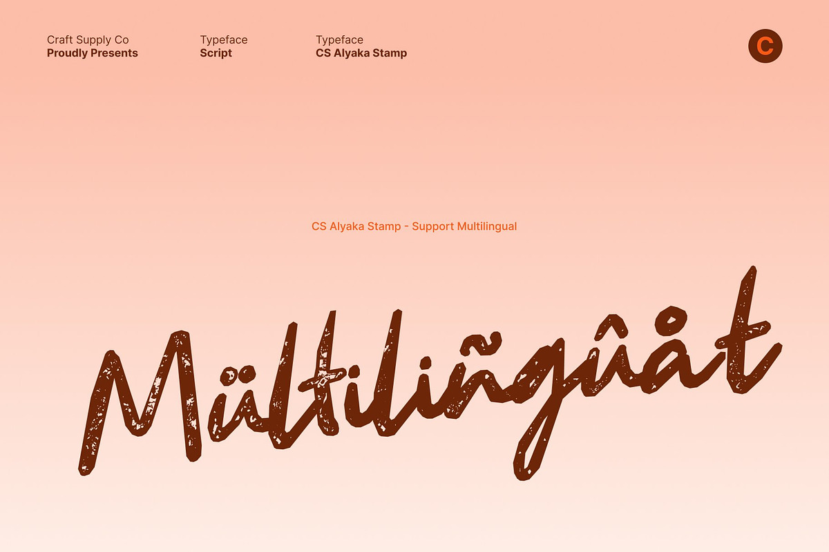 CS Alyaka Stamp, a Handwritten Font by Craft Supply Co. (Photo 7 of 8)