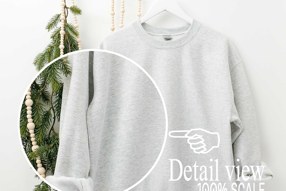 Ash Gildan 18000 Sweatshirt Mockups, a Shirt Mockup by Uncommon Mockups (Photo 7 of 7)