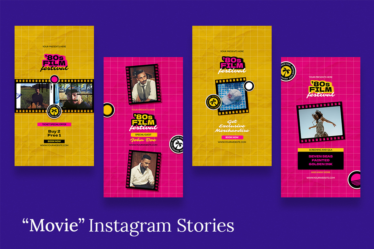 Movie Festival Instagram Stories, a Social Media Template by Attype