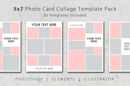 5x7 Photo Card Template Pack, a Card Template by Loveurstyle Designs