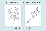 Flower coloring page vector for kids, a Stationery Template by Iftikhar Alam (Thumbnail 4 of 6)