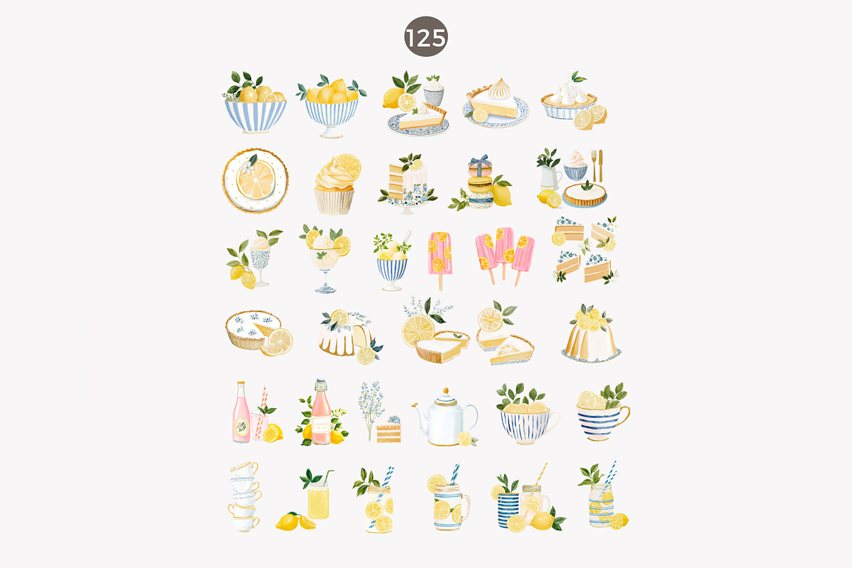 lemon clipart summer fashion clipart, a Decorative Illustration by Patishop Art (Photo 10 of 10)