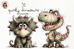 Whimsical Quirky Dinosaur PNG, an Animal Illustration by Nicolle's Colorful Art