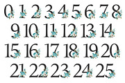 Vintage Blue Floral Numbers, an Illustration by Amanda Ilkov (Thumbnail 5 of 5)