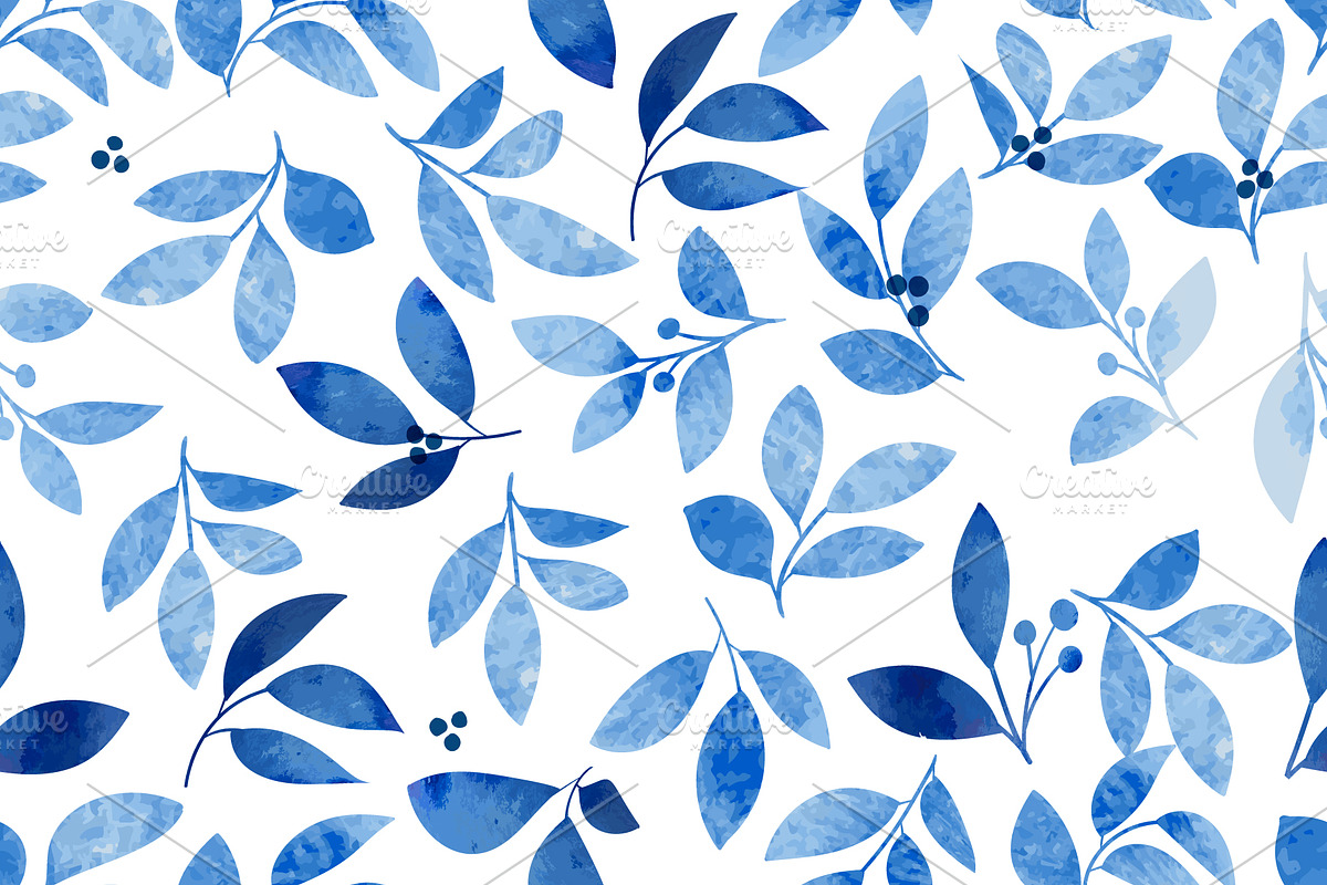 INDIGO Floral watercolor, a Decorative Illustration by MooBeer (Photo 6 of 6)