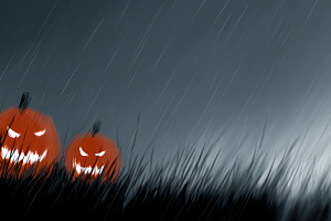 Dark Halloween illustration with two, a Holiday Photo by MistyDay