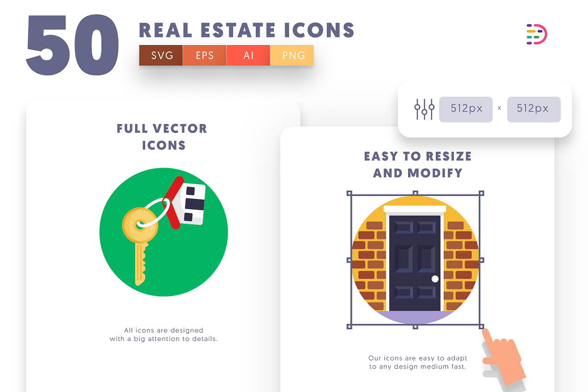 50 Real Estate Icons, an Outline Icon by Dighital (Photo 7 of 10)