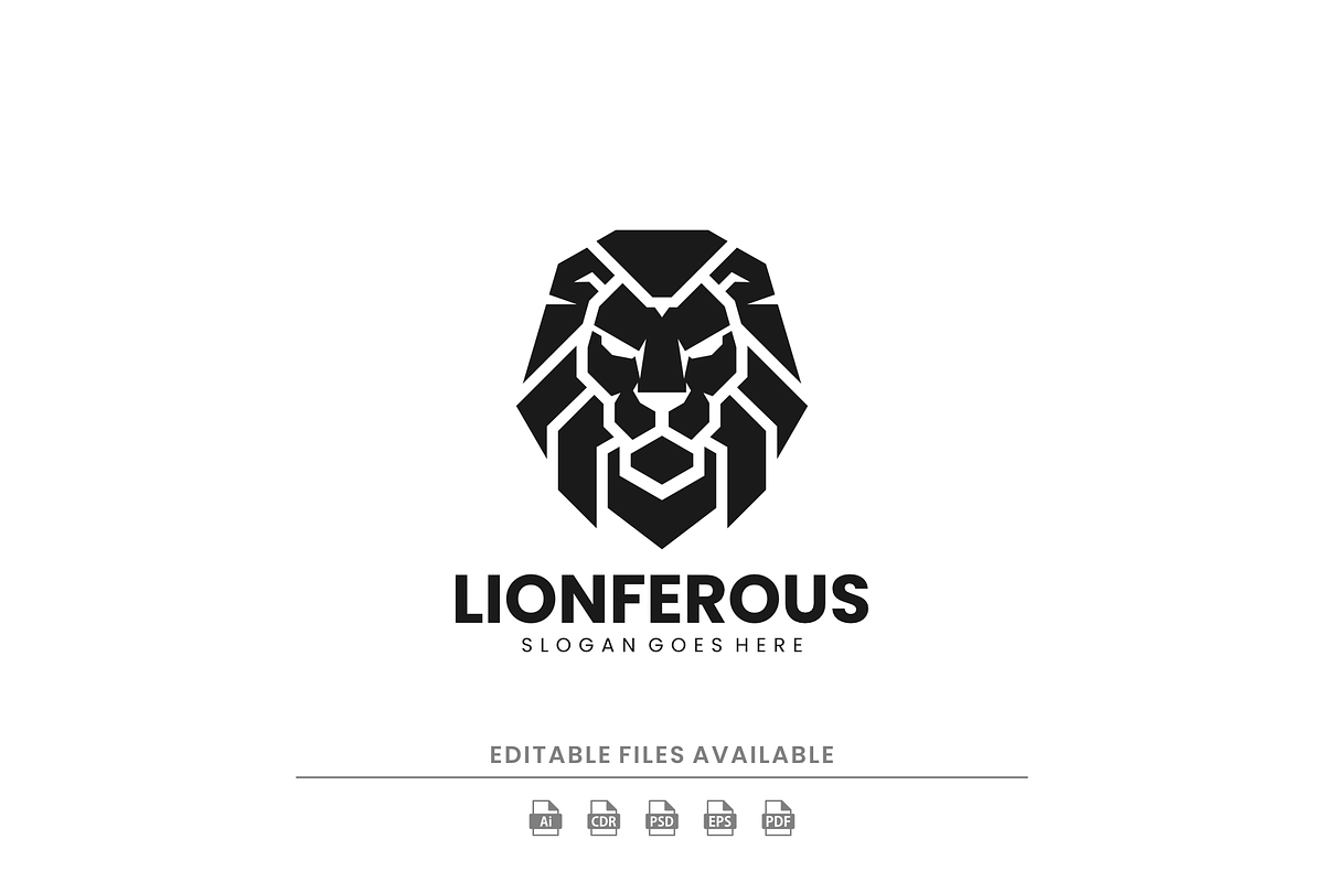 Bold Silhouette Lion Head Logo, a Branding & Logo Template by Artnivora.Std
