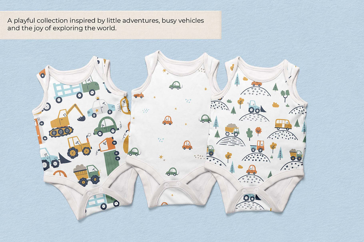 Cute Cars Kids Vector Patterns, a Pattern Graphic by Irina Ostapenko (Photo 4 of 5)