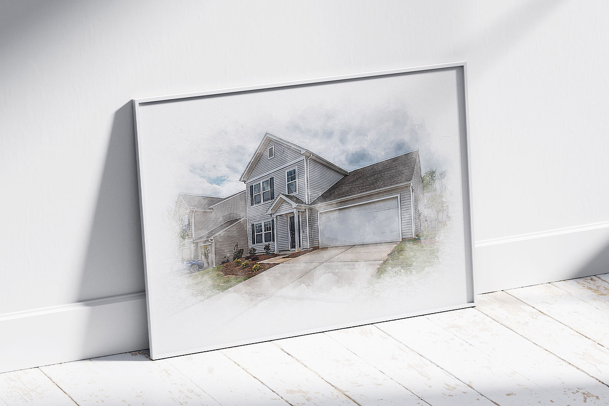 Watercolor House Painting Art Effect, an Action Add-On by MRI STUDIO (Photo 3 of 17)