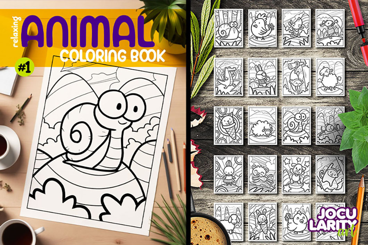 Relaxing Animal Coloring Book #1, an Illustration by Jocularity Art (Photo 2 of 2)