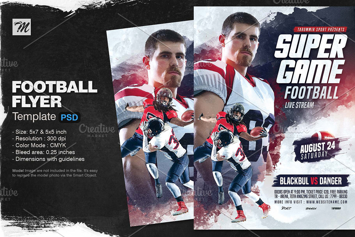 Super Game Football Flyer, a Flyer Template by Tarommir (Photo 1 of 3)